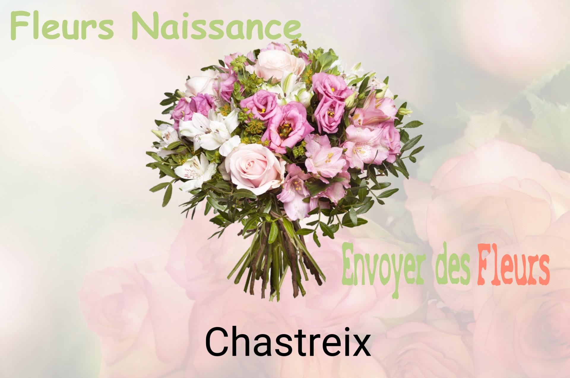Bouquet de fleurs de naissance livré à Chastreix